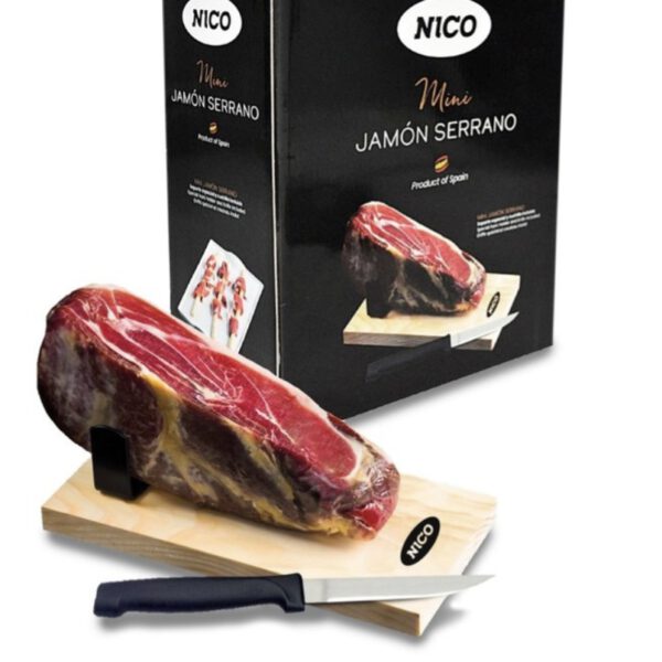 Mini-Serrano-Schinken mit Ständer und Messer