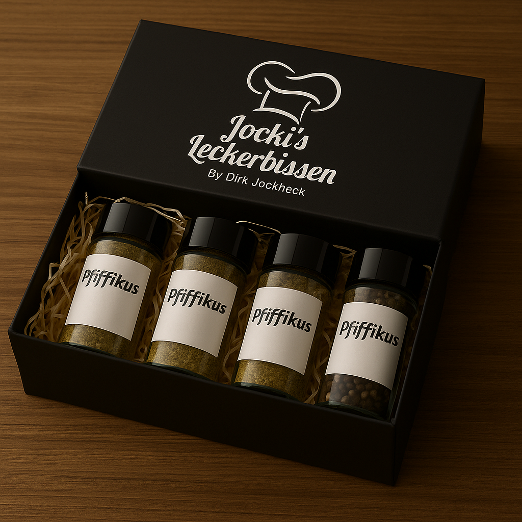 Jocki’s PFIFFIKUSS Gourmet Gewürzbox – Premium 4er Set