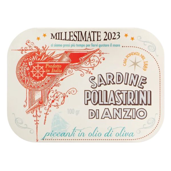 Jahrgangssardinen in Olivenöl mit Chili